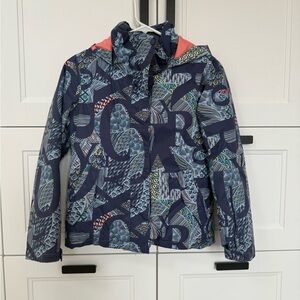 Roxy Kids Blue Patterned Puffer Jacket